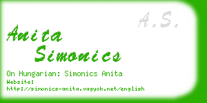 anita simonics business card